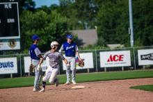 Beau Jones looks for the ball as he rounds 2nd base. Photo by Peterman Sports Photography • stevepeterman5@gmail.com