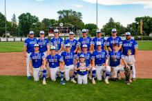 The Elk Point-Jefferson Husky Senior Legion baseball team advanced to the state tournament with their win in region play. Pictured are, front from left, Ben Swatek, Hunter Geary, Kayden Moore, River Sherrill (kneeling), Keaton Gale, Aiden Zeller and Jake Gale; and back, coach John Gale, Noah McDermott, Tayson Swatek, Ty Trometer, Levi Miller, Evan Hailey, Jordan Anderson and coach Chase Sherrill. Photo by Peterman Sports Photography • stevepeterman5@gmail.com