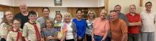 The July Friends Feast was held Monday, July 10 at Immanuel Lutheran Church. The meal consisting of ham, potato salad, mixed vegetables, dinner roll and strawberry shortcake was served by Dakota Alert. The Boy Scouts assisted with serving. Those who signed in were Rocky and Judy Quam, Jason and Kim Quam, John and Gayle Slattery, Susan and Joe Kjose, Marcee, Kaia and Keaton Irlbeck, Grayson Jansen, Henry Walery, David and Judy Oberg, Aiden Jansen and Christy, Carter and Jack Heckathorn. Submitted photo