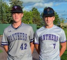 Vincent Hoffman (pictured left #42) and Jake Pick (pictured right #7) were nominated and played in the 2023 SD VFW 16U Class A Baseball Showcase and All Star Game on Sunday, Aug. 13 in Humboldt, SD. They are both Dakota Valley players. The All Star game was Class A vs. Class B. Class A won 6-1. Jackson Boonstra (not pictured) was named Honorable Mention. Submitted photo