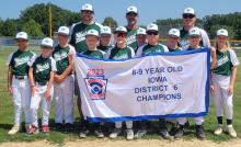The 9uWestside Little League All Stars took 3rd place at the Iowa Little League StateTournament. Pictured are, from front left, Myles Burnside, William Lohr, Parker Jennett, Graham Riibe, Jordy Mousel,Jack Galles,Logan Frazee,Alex Althaus,Ty Janssen,Jacob Bird and Miles Carter;and back, Head Coach Mike Galles, Assistant Coach Scott Frazee and Assistant Coach Gary Riibe Jr. Ollie Knoepfler is not pictured. Photo by Kelly Riibe • times2reporter@gmail.com