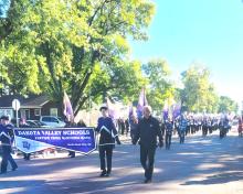 The Dakota Valley Marching Band attended the University of South Dakota Dakota Days Parade Oct. 7. In their division (Class C), the Panthers received 1st place for the performance during the Marching Band Competition. Photo by Kelly Riibe • times2reporter@gmail.com