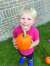 The Elk Point-Jefferson Elementary classes were treated to pumpkins during Homecoming Week. The pumpkins are lined up and the students get to go choose their pumpkins. The pumpkins are donated from a generous gentleman from Canton. Submitted photo