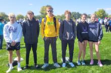 The Dakota Valley Varsity Medalists for the DAK-12 Conference were, from left, Jamison Gould, Michael Green, Joe Cross, Jack Brown, Sophia Redler and Alex McCullough. Photo by Kelly Riibe • times2reporter@gmail.com
