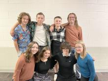 Dakota Valley All-State Choir students are, front from left, Maddy Grooms, Grace Powell, Addy Kellen and Maddie Bell; and back, Lewis Pick, Aiden Keenan, Rayne Hermes and Kaleb Haiar Submitted photo
