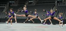 The Dakota Valley Competition Cheer team competes at the South Dakota State Tournament in Sioux Falls on Oct. 20. Photo courtesy of South Dakota Public Broadcasting