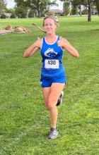 Natalie Hailey was happy with her running time during the Union County Quad. Submitted photo