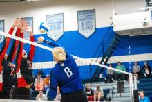 Grace Peed had 5 kills against Lennox Sept. 12. She added another 23 kills during the Bon Homme tournament Sept. 16. Photo by Peterman Sports Photography stevepeterman5@gmail.com