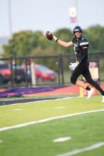 Trae Piel wears a huge smile as he runs the ball into the Panthers endzone for a touchdown during the Homecoming game Sept. 15. Photo by Peterman Sports Photography stevepeterman5@gmail.com