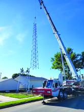Calhoun Communications erected the new Union County Communications Tower on Saturday, Oct. 7. Photo courtesy of Union County Emergency Manager Jason Westcott