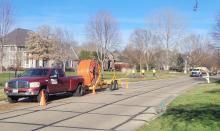FiberComm, along with contractors from JMM Underground and FiveStar Communications, have been observed working throughout the entire Dakota Dunes in the month of November. This photo was taken as the utility work was underway on Pinehurst Trail in the Country Club neighborhood of Dakota Dunes. Photo by Kelly Riibe • times2reporter@gmail.com