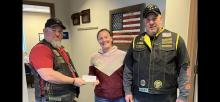The US Veterans Motorcycle Club Elk Point donated to Elk Point-Jefferson school to help students with their past due lunch accounts. Submitted photo
