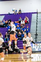Claire Munch goes in for the kill against the Elk Point-Jefferson Huskies on Nov. 2. Photo by Peterman Sports Photography • stevepeterman5@gmail.com