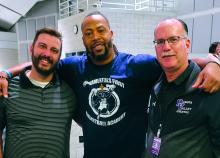 DVHS Teacher/Track Coach James Schmit, Wesley Fluellen, DV Athletic Director Bill Clements Photo By Kelly Riibe • times2reporter@gmail.com