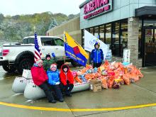 Scouts from Troop and Pack 28 braved the cold and snow on Saturday, Oct. 28 for our biannual Scouting For Food Drive at the Fareway in Riverside. Scouts were able to collect $622 in donations and over 1,800 pounds of food. Items were distributed to the Siouxland Food Bank and the North Sioux City Food Pantry. Thank you to everyone who donated and helped fill the canoes. Submitted photo