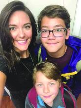Caroline Raymond is pictured with her two children Riley and Lee. Submitted photo