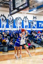 Ashley Brewer shows her strength under the hoop as she goes up for a bunny against Canton Dec. 7. She scored 9 points against Canton and 14 points against Madison. Photo by Peterman Sports Photography • stevepeterman5@gmail.com
