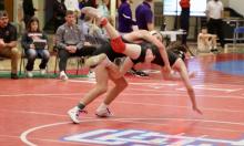 Bennett Lukken makes a move against his opponent during the Floyd Farrand Invite Dec. 30. He brought home a 7th place finish. Submitted photo