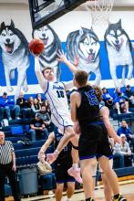 Carson Timmins focuses on the basket during a free throw stemming from a Technical Foul called against Dell Rapids on Jan. 6. Photo by Peterman Sports Photography stevepeterman5@gmail.com
