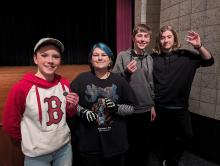 Four Dakota Valley students earned Outstanding Actor awards at the Regional One Act competition on Tuesday, Jan. 23. They were, from left, Mia Riibe, Max Kite, Andrew Ferdig and Hunter Wood. Photo by Kelly Riibe • times2reporter@gmail.com
