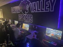 Chance Johnston, Bryan Cardona and Ben Phillips (left to right) compete in Rocket League while Asher Pfeifer looks on from behind. Submitted photo