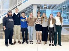 The Panther debate team competed at Sioux Falls Jefferson on Saturday, Feb. 3. Debate members were, from left, Coach Stewart, Bennett Jensen, Treston Pulley. Team Captain Rachel Bryan, Austin Koedam, Abby Wagner, Ashley Phillips and Rowan Higman. Submitted photo