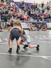 Husky youth wrestler Kaylin Dice wrestled well at the Panther tournament on Feb. 10. She got 1st place in her bracket. Photo by Kelly Riibe • times2reporter@gmail.com