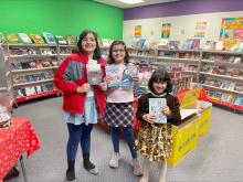 It was Parent-Teacher Conference week at Dakota Valley on Feb. 13-15. A book fair was hosted in the DV middle school library for students and parents to peruse in between talking with teachers and administrators. The Gupta sisters look at reading material at the book fair at the DVMS on Feb. 13. Pictured are, from left, Ashika Gupta, Anisha Gupta and Akshja Gupta. Submitted photo