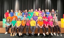 The Dakota Valley Middle School cast and crew performed “Everything You Always Wanted To Know About Your Teachers (but were afraid to ask)” March 11-12. Pictured are, front from left, Layla Cooley, Grace Bockholdt, Bella Hamm, Bella Monical, Claire Kramper, Jayla Jund, Lucy Orris, Maci Mead, Tillie Spates and Naomi Handsaker; middle, Brynn Ramos, Kaylee Kellen, Lillian Peters, Bryce Butler, Kayla Rukundo, Emersyn Thompson, Ione Dirksen, Lydia Taylor, Paislley Vitito and Ryan Koertner; and back, Shaylee Twif