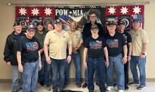 Two Rivers American Legion Post 319 held their last Pancake Breakfast of the season on April 14. Members of the Two Rivers American Legion Post 319 who helped serve the breakfast were, from left, Bob Ballard, Dave Young, Jim Nolen, Lisa Schenzel, Tim Waugh, Terry Colt, Gene Christensen Jr., Larry MsCaslen, Doug Jansen, Tim Jacobs and Jay Schenzel. 