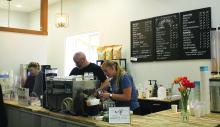 Union Bean, the coffee shop in Elk Point had their Grand Opening on May 1. Those behind the counter are Owners Karissa and Matt Munce and employee Molli Harkin. They served over 100 customers throughout the day. They are located at 101 W. Main Street in Elk Point. Photo by Beth Hutcheson • times1reporter@gmail.com