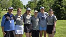 Coach Kelly Haberling, Ella Hayes, Avery Norris, Natalie Wells, Madison Buenger and Sailor Kommes. Submitted photo