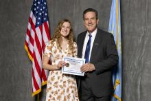 Avery Norris of Elk Point-Jefferson is pictured with Lieutenant Governor Larry Rhoden. Submitted photo