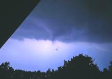 A funnel cloud formed over Elk Point. Submitted photo by Braden Evans