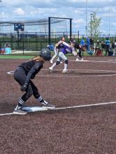The Panthers had Payten Konopasek on 3rd base and Chaley Preston on 1st base during a big inning of offense for DV against Winner on May 4.