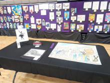 The Dakota Valley art show took place on April 29th and April 30th. Displayed here are works by students in upper elementary and middle school. See more photos on page 2. Photo by Kelly Riibe • times2reporter@gmail.com