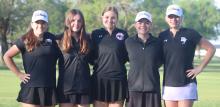 The DV girls golf team took 4th place at regionals on May 23. From left Addicyn Sailer, Leah Crombie, Peyton Carlson, Claire Wiebelhaus, and Katie Betsworth. Submitted photo