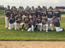 The Dakota Valley 16U VFW team were champions in Sioux Falls after going undefeated at the Dakota Classic Tournament on June 14-16. Back from left, Coach Stan Schauff, Grady Ramos, Jake Pick, Will Schnabel, Bryce Anderson, Sterling Schauff, Vincent Hoffman, Andrew Derochie, and Todd Shoulders; Middle, Travis Derochie, Jackson Shoulders, Noah Graham, Ethan Seaton, Tate Cornelsen, Jack Jones, and Brian Schnabel, and front George Schnabel. Submitted photo