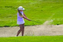 Katie Betsworth finished 7th individually with a score of +18 over par. Golf photos courtesy of SDPB.