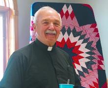 Longtime priest Father Joe Vogel, for the Catholic parishes in Elk Point, Jefferson, Dakota Dunes and surrounding areas, is pictured here at his retirement party on Sunday, June 30th. Submitted photo