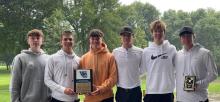 Dakota Valley won the West Central Early Bird Invite at Central Valley Golf Course in Hartford August 20, 2024. From Left, Cash Slater, Tate Cornelsen, Matt DeBeer, Dylan Lukken, Tyler Cornelsen, and Logan Collette. Submitted photo