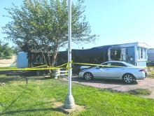 A fire broke out at 36 Cotts Drive in North Sioux City on Tuesday, September 10, 2024. It occured at the McCook Mobile Estates. Fire damage was observed to the property and the vehicle parked in the lot. This photo was taken on Wednesday, September 11th. Photo by Kelly Riibe • times2reporter@gmail.com