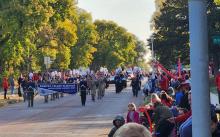 The Panthers high school band marched at the 110th Dakota Days parade in Vermillion on Saturday, October 12th. Submitted photo