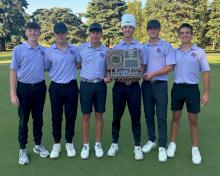 Dakota Valley brought home the 2024 state championship on Tuesday, Oct. 8. From left: Cash Slater, Matt DeBeer, Logan Collette, Tyler Cornelsen, Dylan Lukken, and Tate Cornelsen. Submitted picture