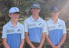 The Huskies sent 3 golfers to the 2024 state golf meet in Hartford, South Dakota. From left: Austin Hanson, Ben Akin, and Carter Langle. Submitted photo