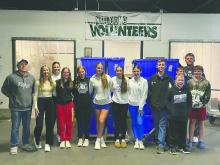 Youth discipleship students, along with a few parents, from St. Peter’s, St. Joseph’s and St. Teresa’s volunteered at the Food Bank of Siouxland on October 30, 2024. From left: Gary Riibe Jr., Sienna Schauff, Courtney Koch, Mallory Riibe, Isabel Bradshaw, Remy Probasco, Callie Bourne, Kendall Koch, Bowen Hopper, Zack Schmitz, Adam Rozell, Brock Rozell, and in front Tucker Neuharth. Submitted photo