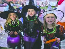This trio of adorable witches filled their bags with Halloween treats on Thursday, October 31, 2024 in Dakota Dunes. From Left: Dakota Pearman, Cate Morgan, and Malloreigh McClung.