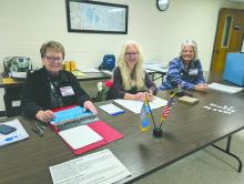 Election officials, for Precinct 7 in Elk Point, checked in voters at the Union County Courthouse on Tuesday, Nov. 5, 2024. From left: Pat Wennblom, Julie Erps, and Jeanne Hanson. Photo by Kelly Riibe • times2reporter@gmail.com
