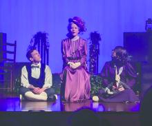 The Dakota Valley Theatre department presented 'The Miraculous Journey of Edward Tulane' on November 15-16, 2024.From left: Aiden Keenan, Mia Riibe, and Mia Olivia. Photo by Kelly Riibe • times2reporter@gmail.com