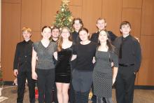 Nine talented Panther musicians attended Region 1 Honor Band, in Canton, on Tuesday, November 26, 2024. Submitted photo Back row from left: Brendan Lindsey, Eli Honner, Eston Monical, Owen Oberg, and Ian Greene. Front row from left: Mia Riibe, Lauren Messersmith, JaeLyn Bacan, and Shia DeAnda-Dietrich. Photo by Kelly Riibe • times2reporter@gmail.com